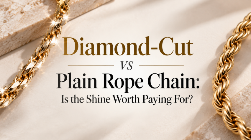 Diamond-Cut vs Plain Rope Chain
