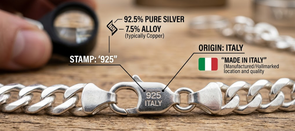 What Does the 925 Italy Stamp Mean on a Silver Chain?