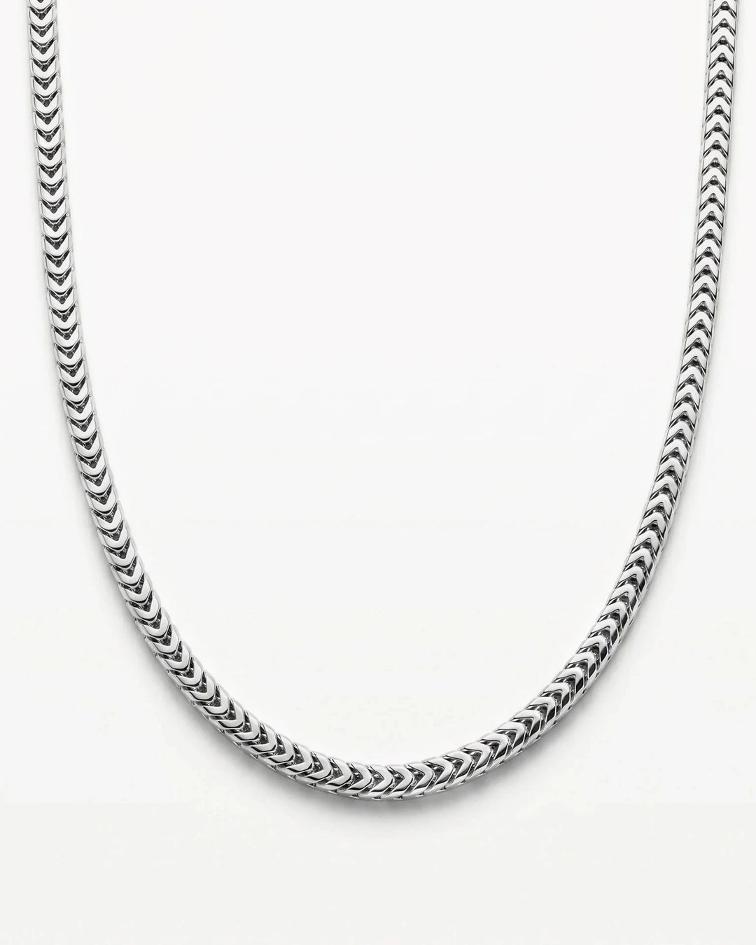 MCKER 3.9mm Franco sterling silver chain in a U-shaped product view
