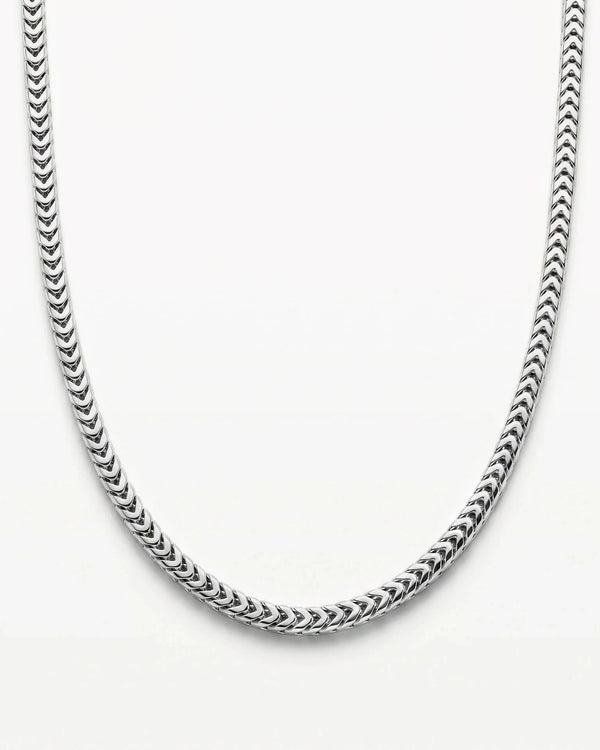 MCKER 3.9mm Franco sterling silver chain in a U-shaped product view