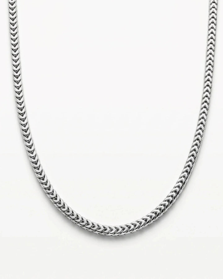MCKER 3.9mm Franco sterling silver chain in a U-shaped product view