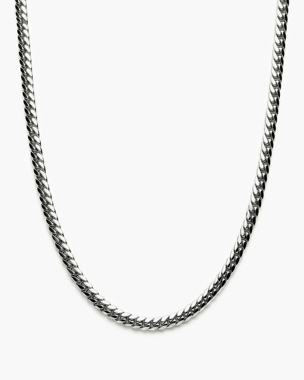 MCKER 3mm Cuban link sterling silver chain in a U-shaped product view