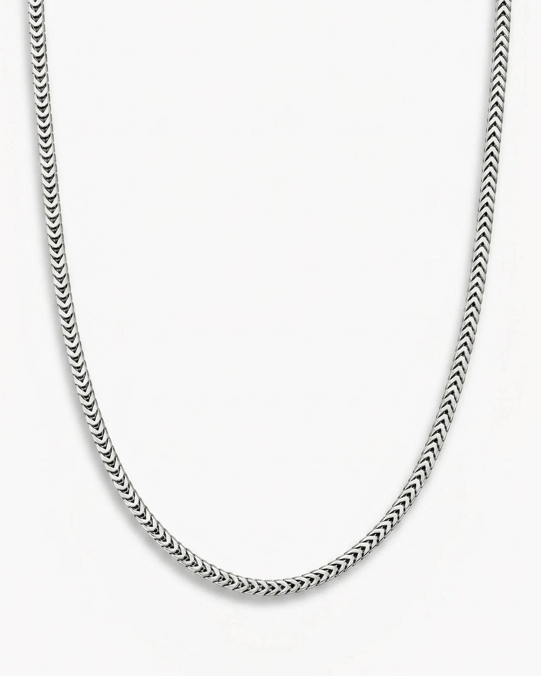 MCKER 3mm Franco sterling silver chain in a U-shaped product view