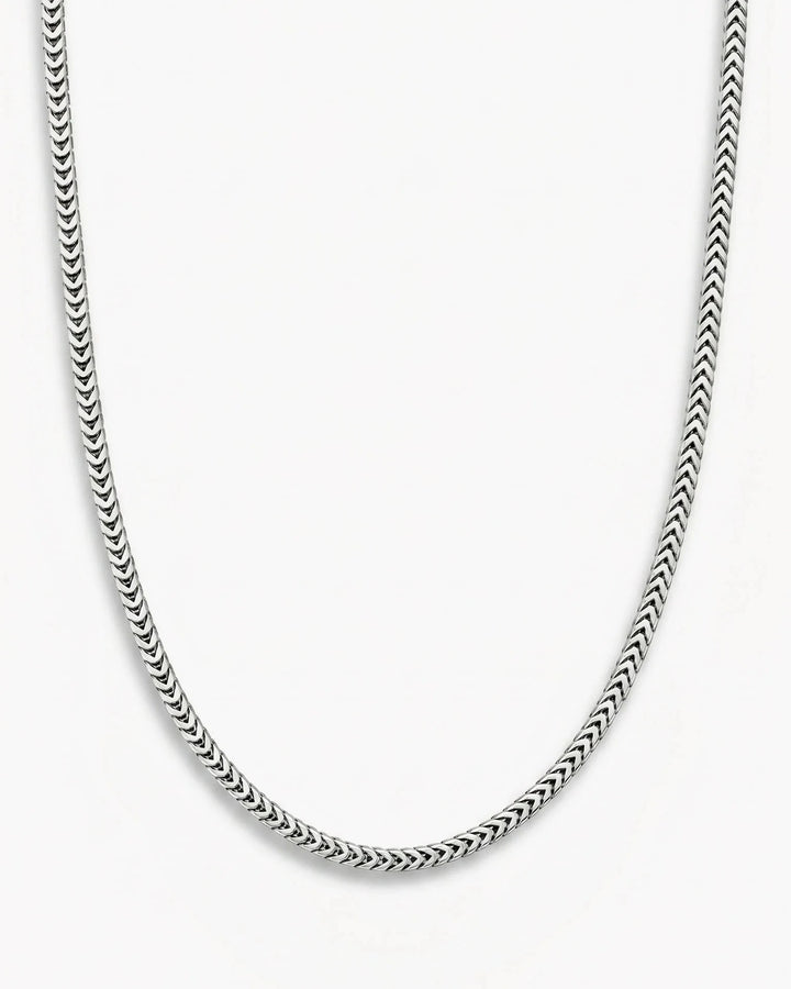 MCKER 3mm Franco sterling silver chain in a U-shaped product view