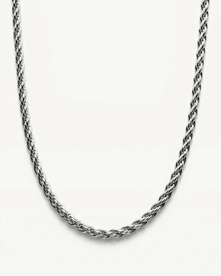 MCKER 4.3mm rope sterling silver chain in a U-shaped product view