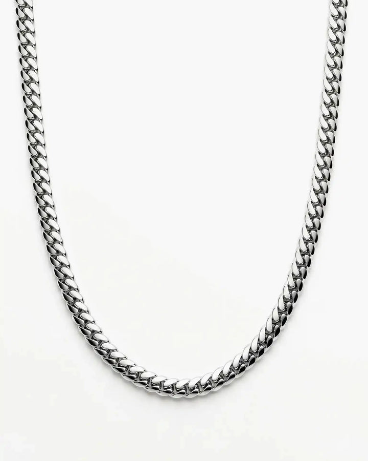 MCKER 5mm Cuban link sterling silver chain in a U-shaped product view