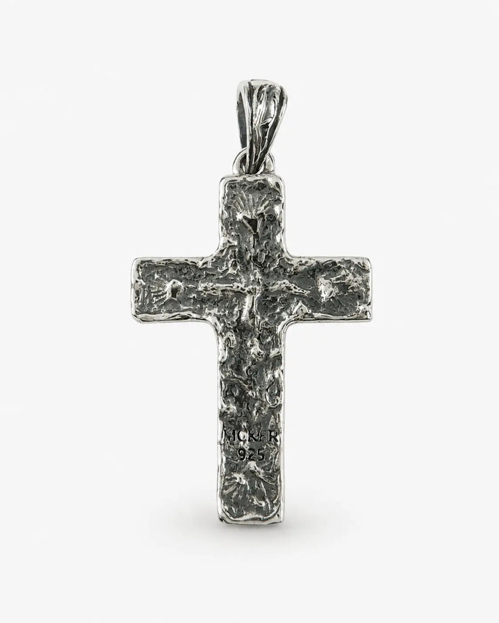 Back view of the Relic Cross pendant in sterling silver with 925 stamp