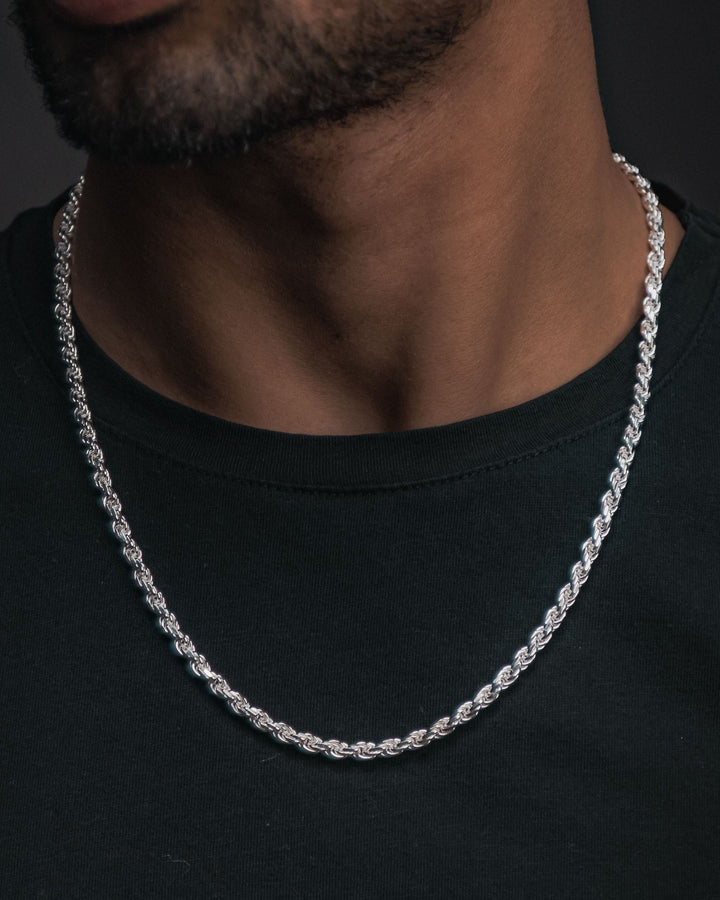 sterling silver rope chain,
sterling silver men's rope chain,
mens rope chains silver,  silver rope chains for men